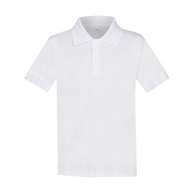 Balti POLO marškinėliai trumpomis rankovėmis
