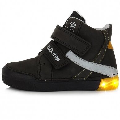 LED odiniai batai berniukams BLACK ORANGE SHOW