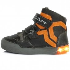 LED odiniai batai berniukams BROWN LED COLOUR
